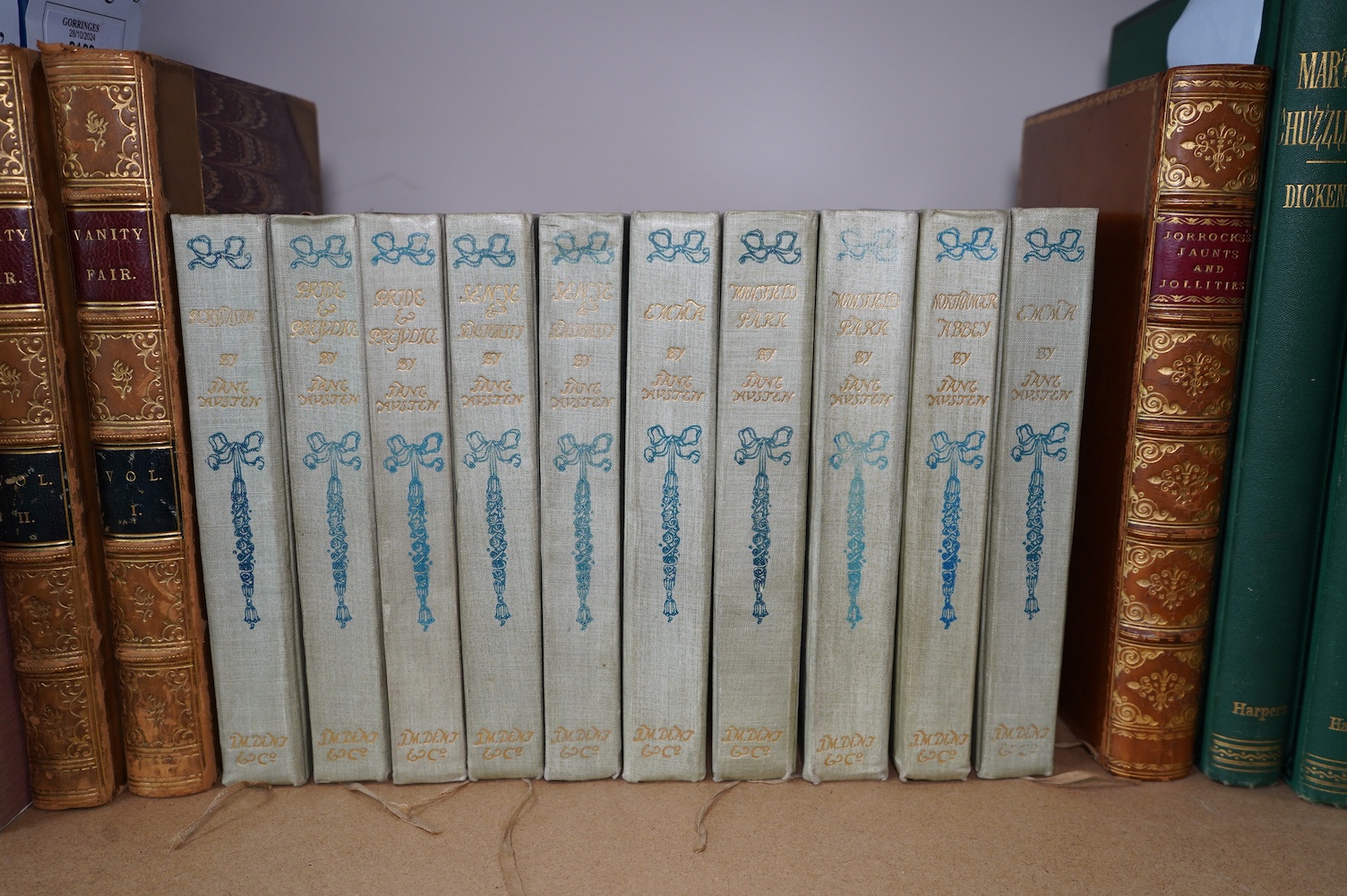 Austen, Jane - The Novels - 10 vols., edited by R. Brimley Johnson, illustrations by C.L and H.M Brock, 8vo, publisher's pictorial cloth gilt, J.M. Dent, London, 1898-1907